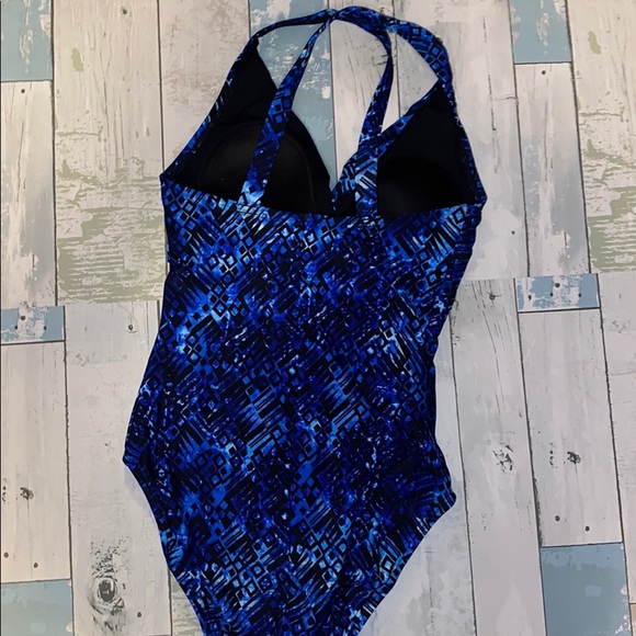 Speedo Other - Speedo blue black French cut one piece racer back competitive swim suit